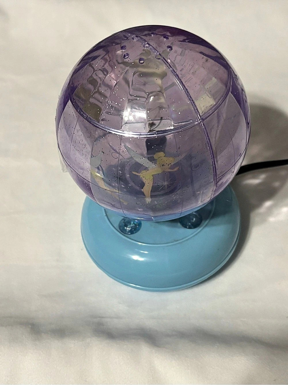 Disney Tinkerbell Purple & Blue Round Projecting Lamp